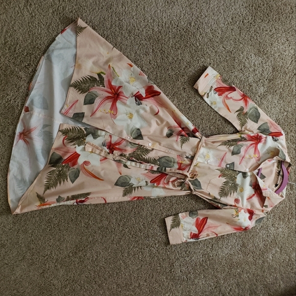 Zara Hawaiian floral button up dress xs - Picture 1 of 9